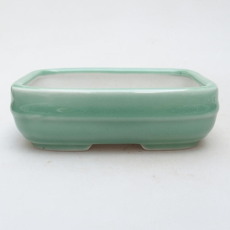 Ceramic bonsai bowl 15 x 10.5 x 4.5 cm, color green