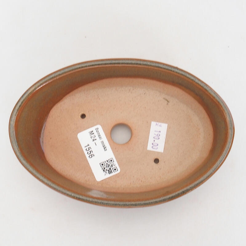 Ceramic bonsai bowl 15 x 10 x 4.5 cm, color brown