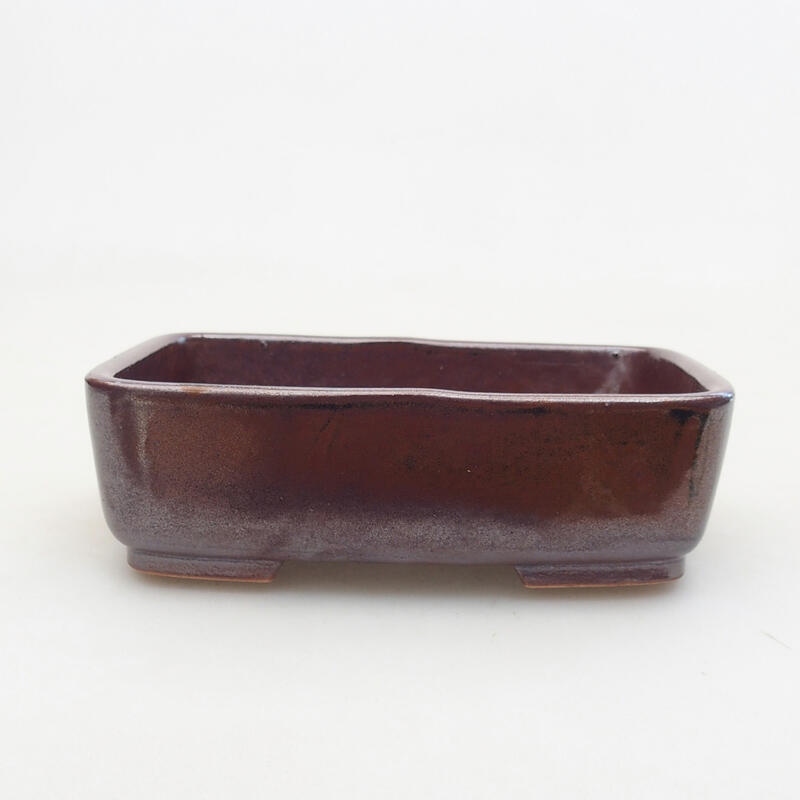 Ceramic bonsai bowl 15 x 11.5 x 5 cm, color brown