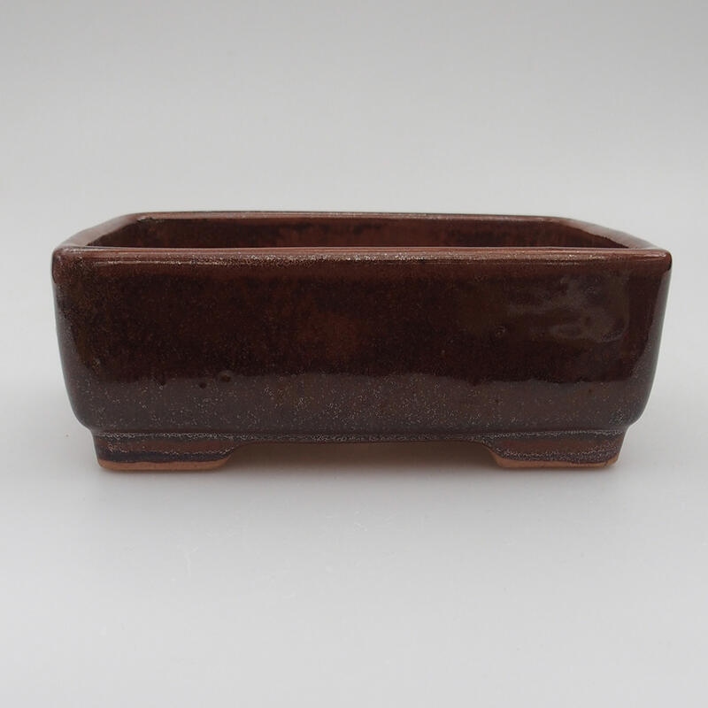 Ceramic bonsai bowl 15 x 11 x 5.5 cm, color brown