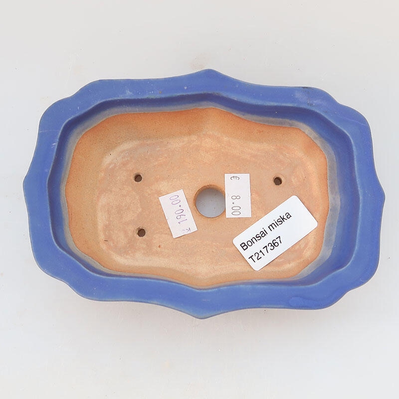 Ceramic bonsai bowl 15 x 11 x 5 cm, color blue