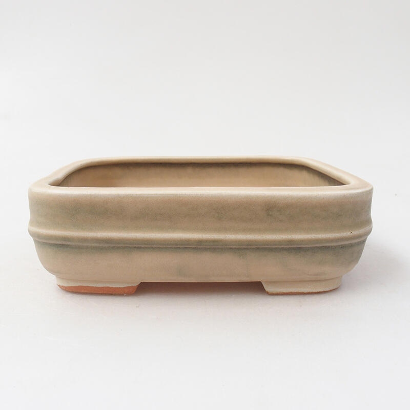 Ceramic bonsai bowl 15 x 12.5 x 4.5 cm, color beige