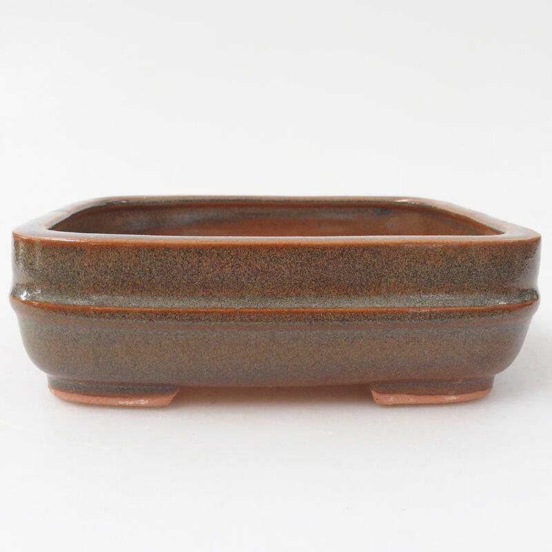 Ceramic bonsai bowl 15 x 12.5 x 4.5 cm, color brown