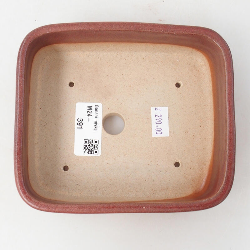 Ceramic bonsai bowl 15 x 12.5 x 4.5 cm, wine color