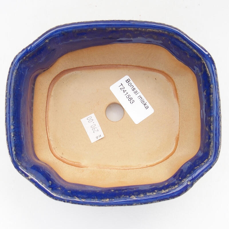 Ceramic bonsai bowl 15 x 12.5 x 6.5 cm, color blue