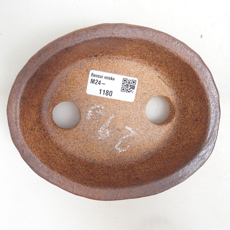 Ceramic bonsai bowl 15 x 12 x 4.5 cm, color brown