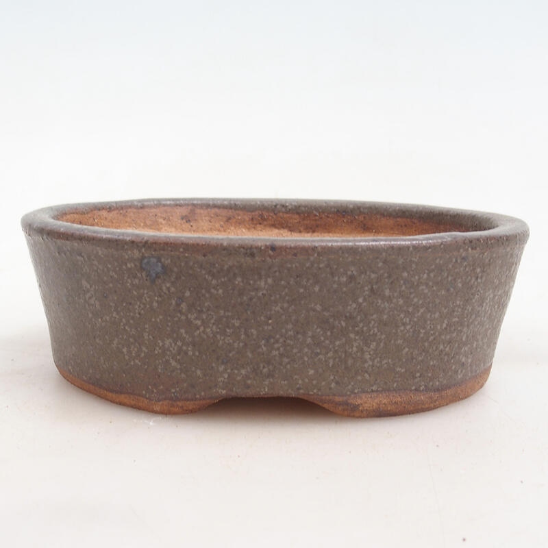 Ceramic bonsai bowl 15 x 12 x 4.5 cm, color brown