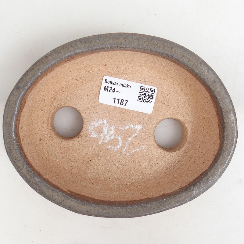 Ceramic bonsai bowl 15 x 12 x 4.5 cm, color brown