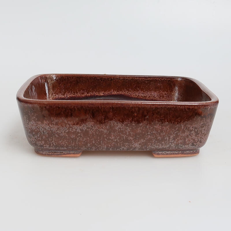 Ceramic bonsai bowl 15 x 12 x 4.5 cm, color brown