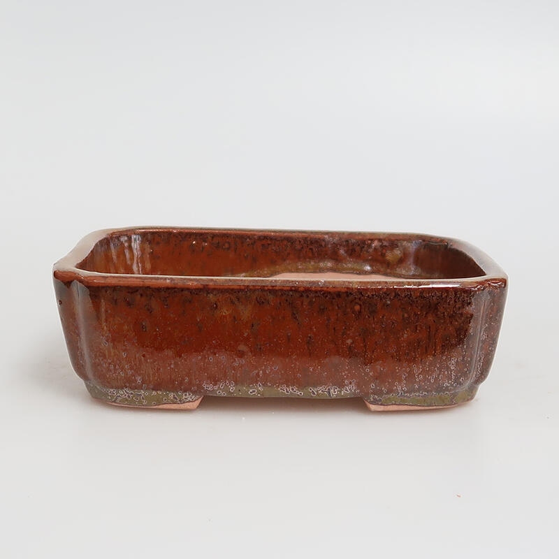 Ceramic bonsai bowl 15 x 12 x 4 cm, color brown