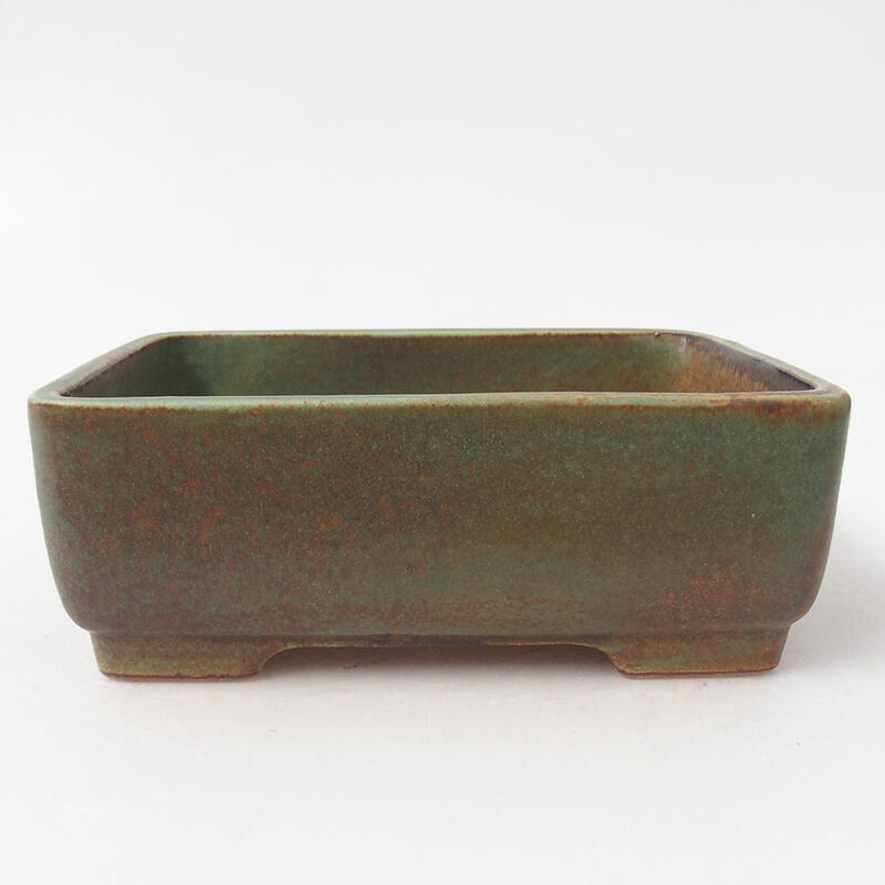 Ceramic bonsai bowl 15 x 12 x 5.5 cm, color green