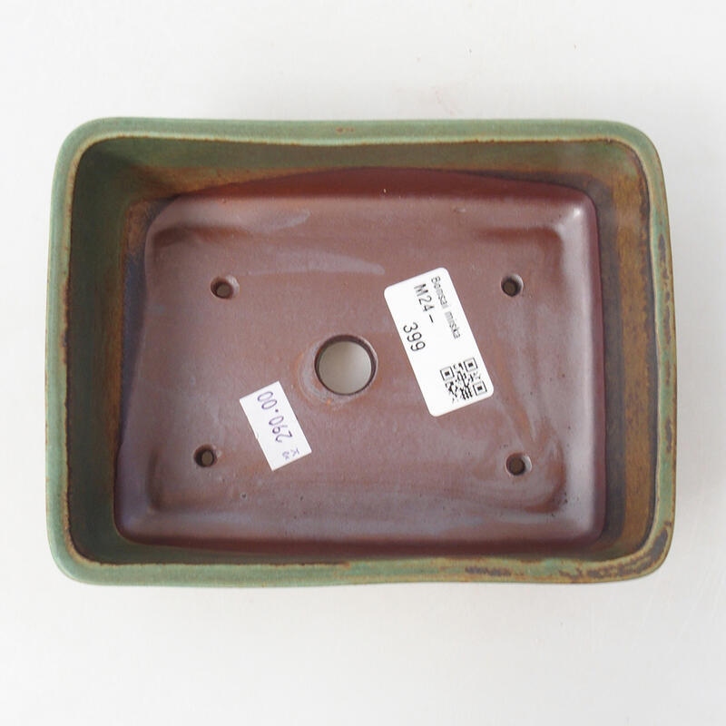 Ceramic bonsai bowl 15 x 12 x 5.5 cm, color green