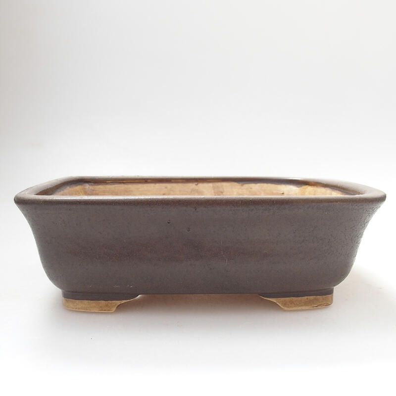 Ceramic bonsai bowl 15 x 13 x 5 cm, color brown