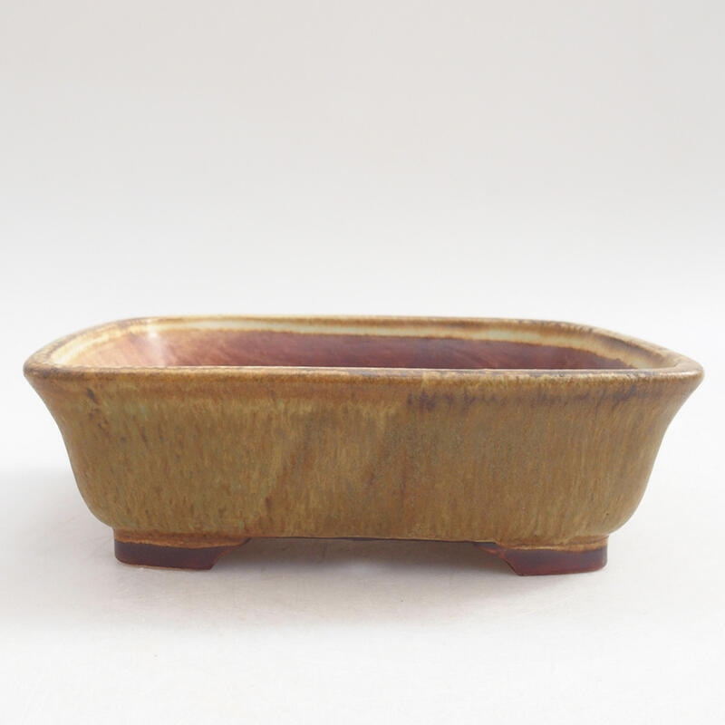 Ceramic bonsai bowl 15 x 13 x 5 cm, color green