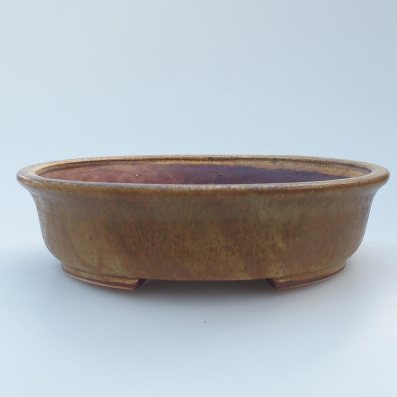 Ceramic bonsai bowl 15 x 14 x 4 cm, color brown