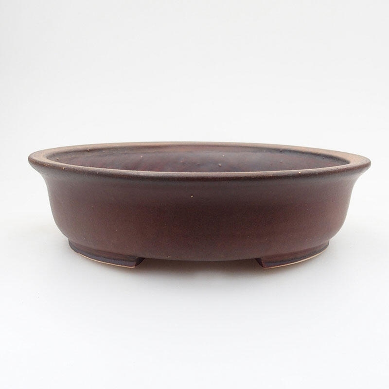 Ceramic bonsai bowl 15 x 14 x 4 cm, color brown