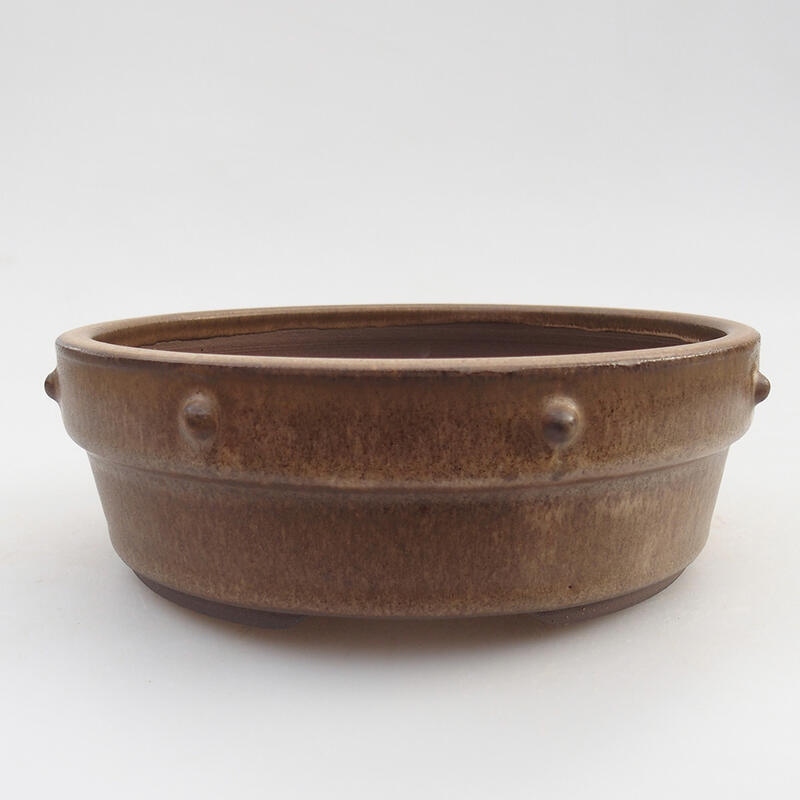 Ceramic bonsai bowl 15 x 15 x 5 cm, color brown