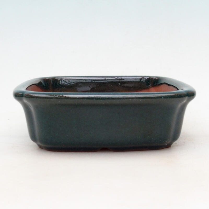 Ceramic bonsai bowl 15 x 15 x 5 cm, color green