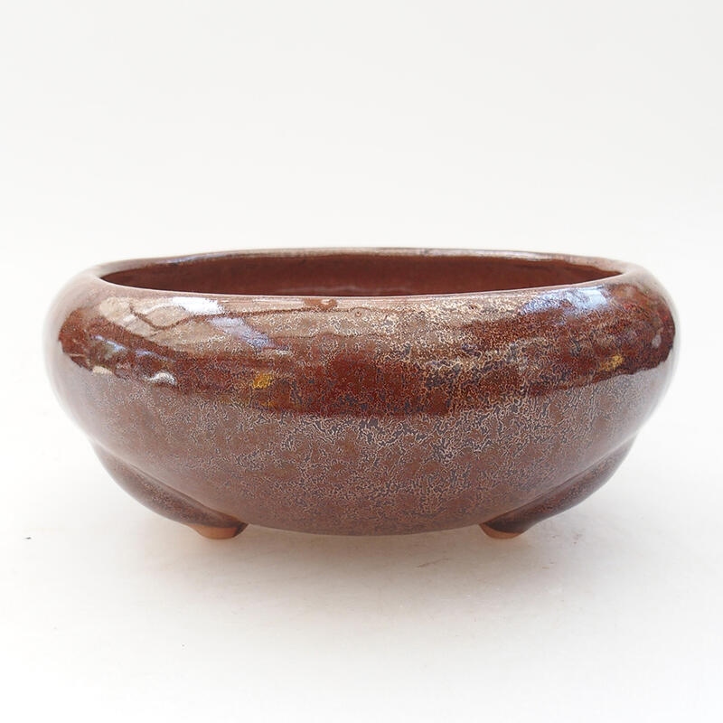 Ceramic bonsai bowl 15 x 15 x 7 cm, color brown