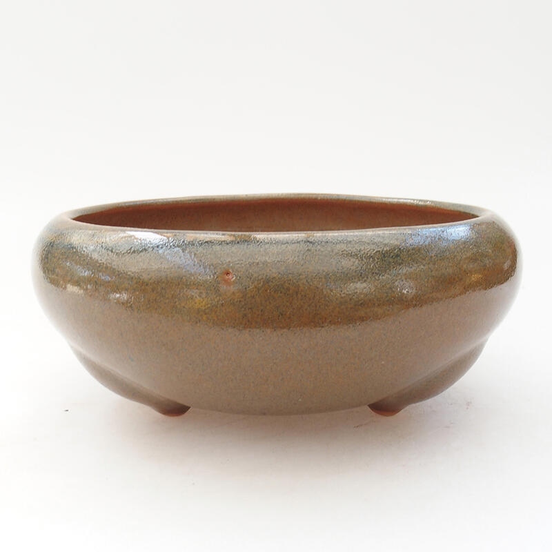 Ceramic bonsai bowl 15 x 15 x 7 cm, color brown