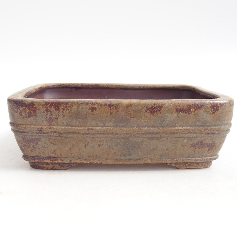 Ceramic bonsai bowl 16.5 x 12 x 5.5 cm, color brown