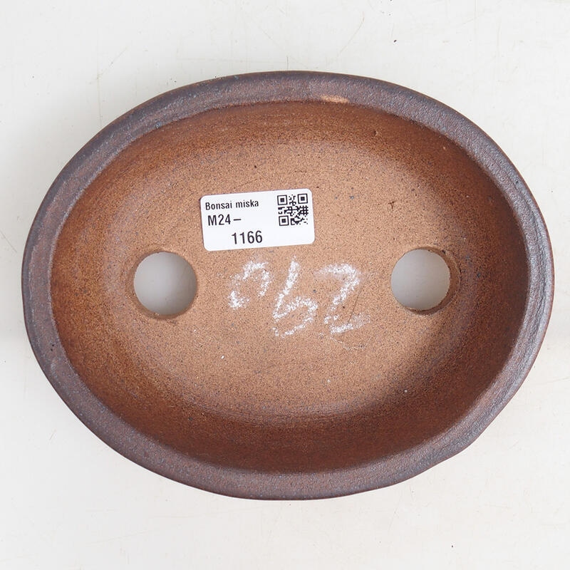 Ceramic bonsai bowl 16.5 x 13.5 x 5 cm, color brown