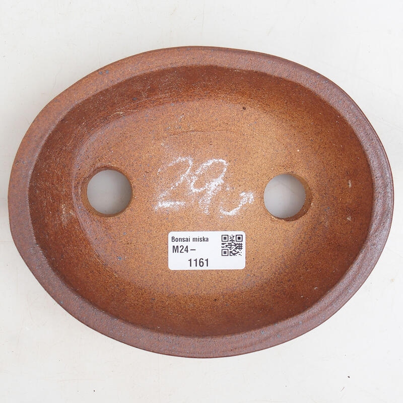 Ceramic bonsai bowl 16.5 x 13.5 x 5 cm, color brown