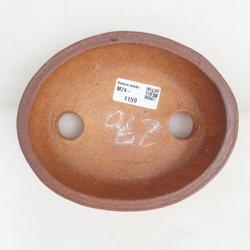 Ceramic bonsai bowl 16.5 x 13.5 x 5 cm, color brown