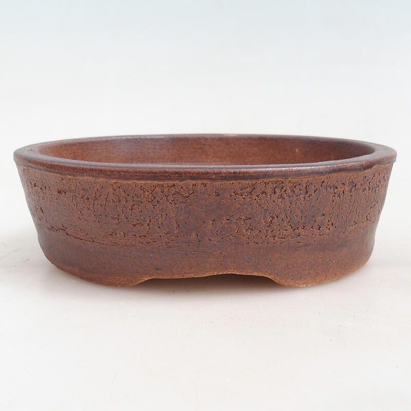 Ceramic bonsai bowl 16.5 x 13.5 x 5 cm, color brown