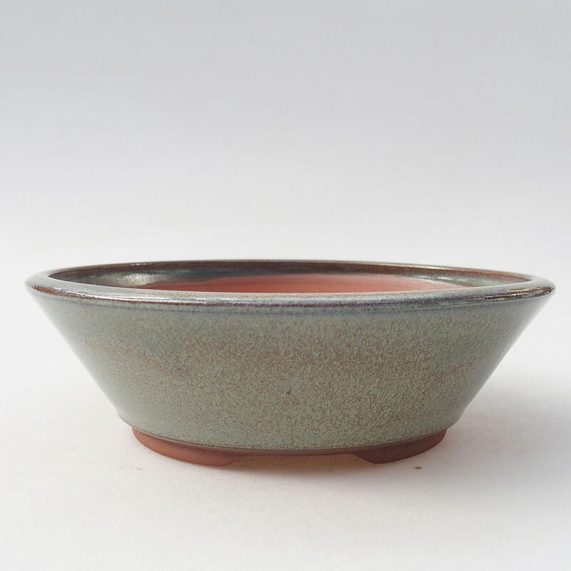 Ceramic bonsai bowl 16.5 x 16.5 x 5 cm, color green