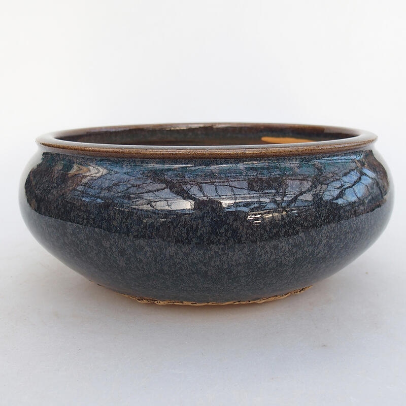 Ceramic bonsai bowl 16.5 x 16.5 x 7.5 cm, color blue