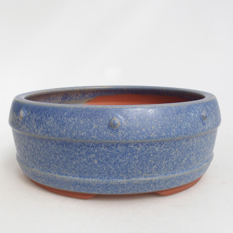 Ceramic bonsai bowl 16.5 x 16.5 x 7 cm, color blue