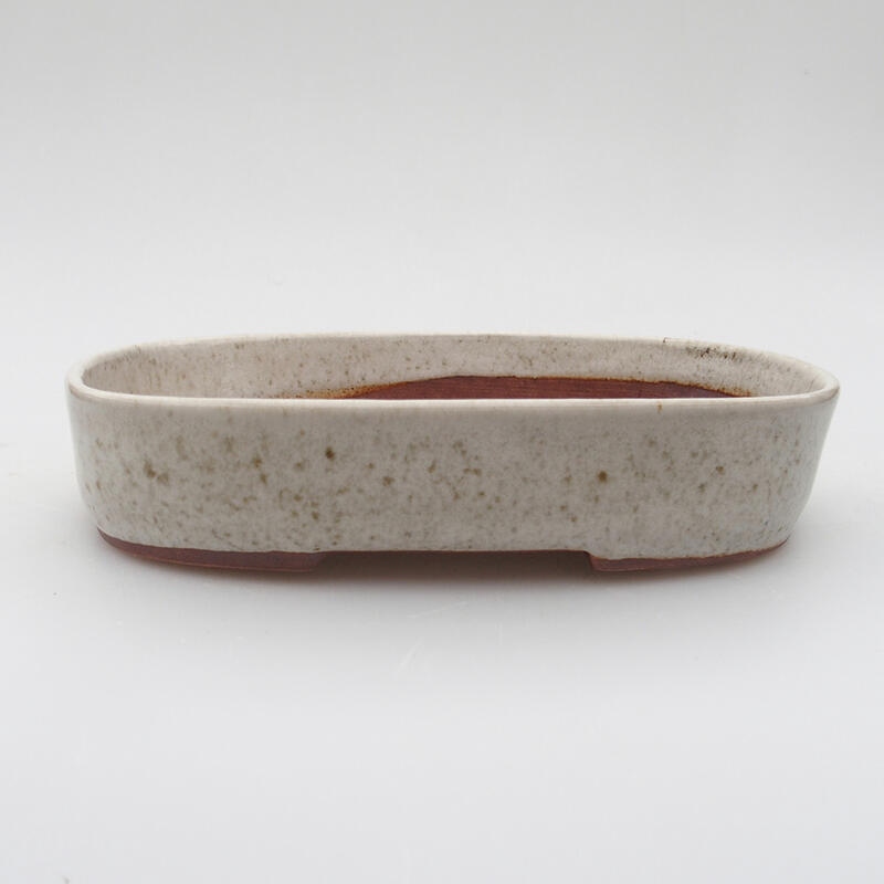 Ceramic bonsai bowl 16 x 11 x 3 cm, color beige