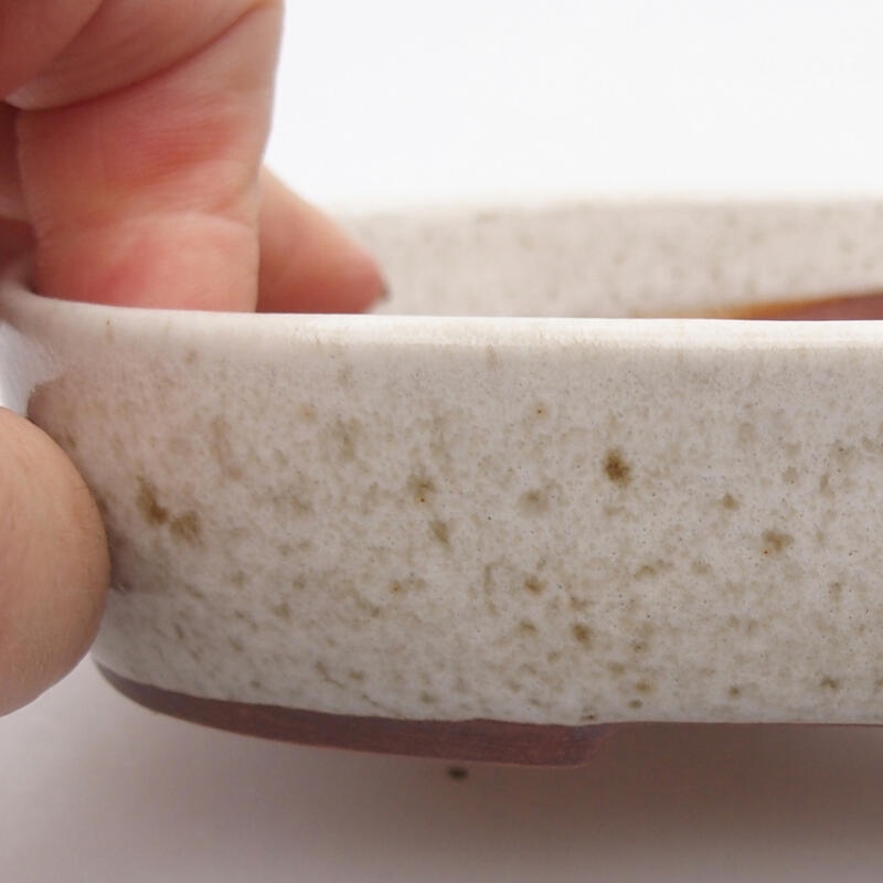 Ceramic bonsai bowl 16 x 11 x 3 cm, color beige