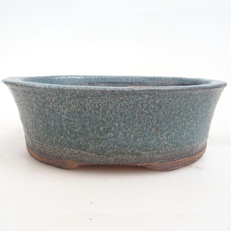 Ceramic bonsai bowl 16 x 12.5 x 5 cm, color blue