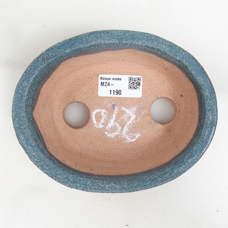 Ceramic bonsai bowl 16 x 12.5 x 5 cm, color blue