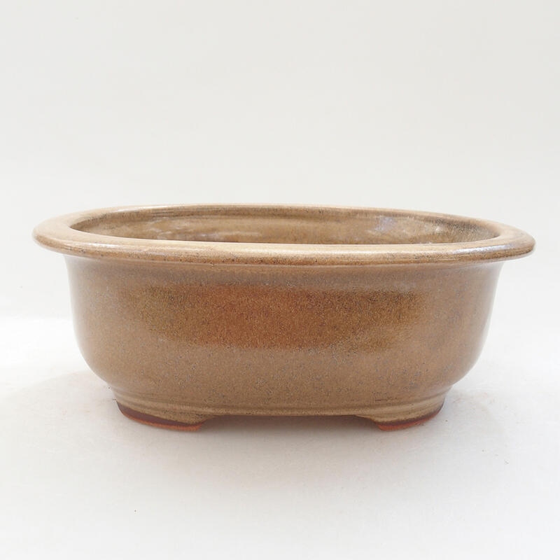 Ceramic bonsai bowl 16 x 12.5 x 6 cm, color beige