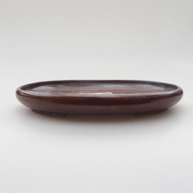 Ceramic bonsai bowl 16 x 12 x 2 cm, color brown