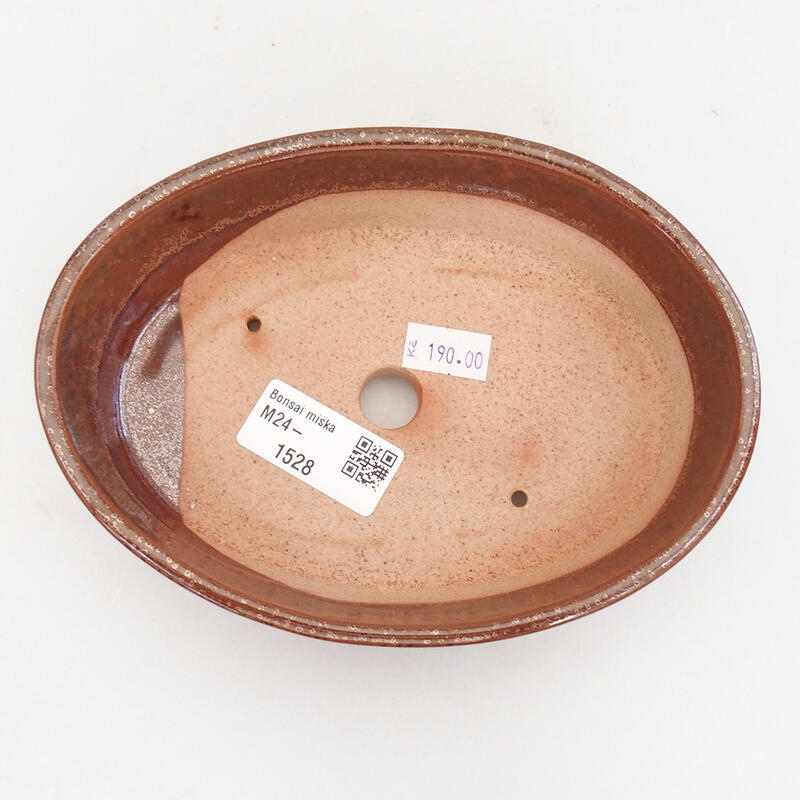 Ceramic bonsai bowl 16 x 12 x 4.5 cm, color brown