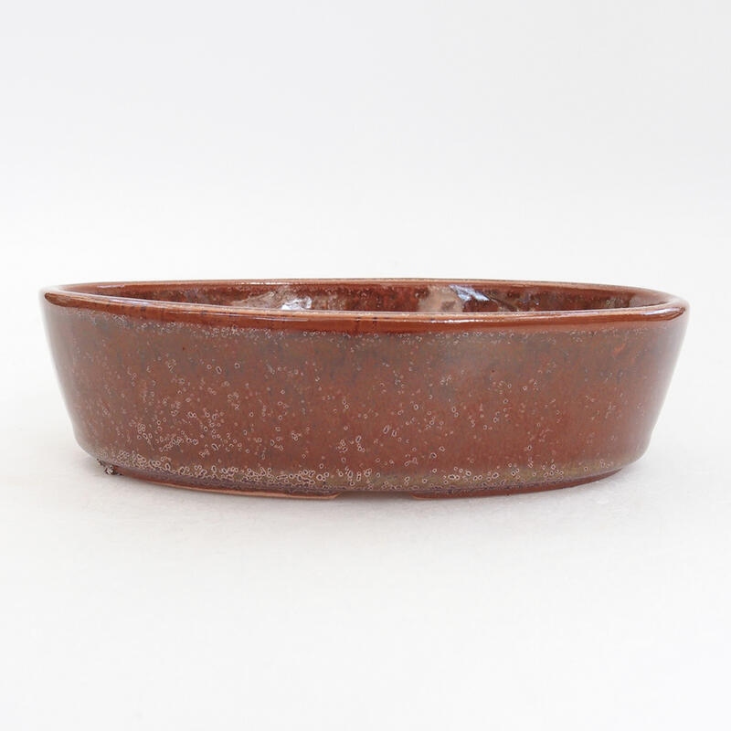 Ceramic bonsai bowl 16 x 12 x 4.5 cm, color brown