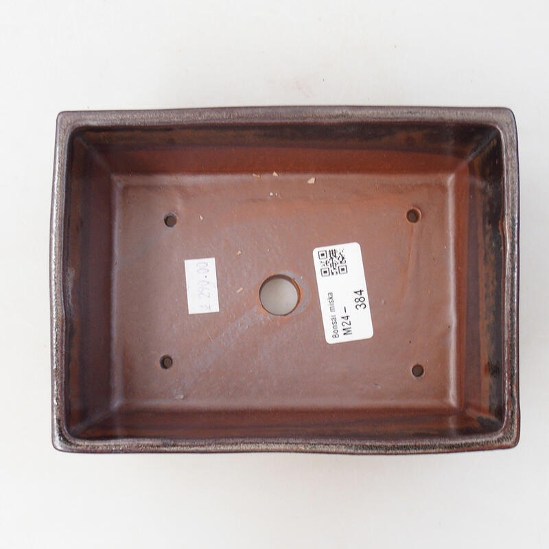 Ceramic bonsai bowl 16 x 12 x 5.5 cm, color brown