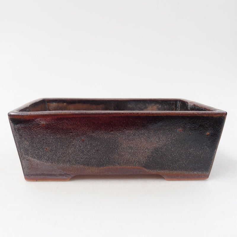 Ceramic bonsai bowl 16 x 12 x 5.5 cm, color brown