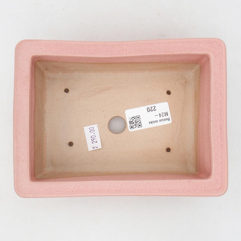 Ceramic bonsai bowl 16 x 12 x 5.5 cm, color pink