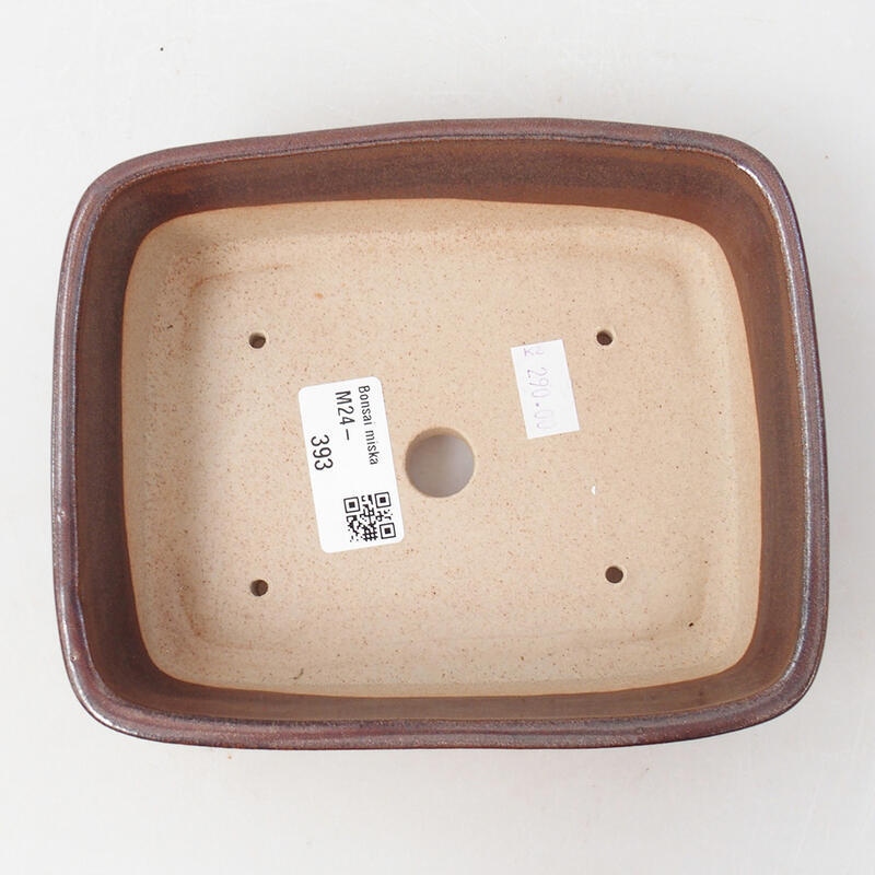 Ceramic bonsai bowl 16 x 13 x 4.5 cm, color brown