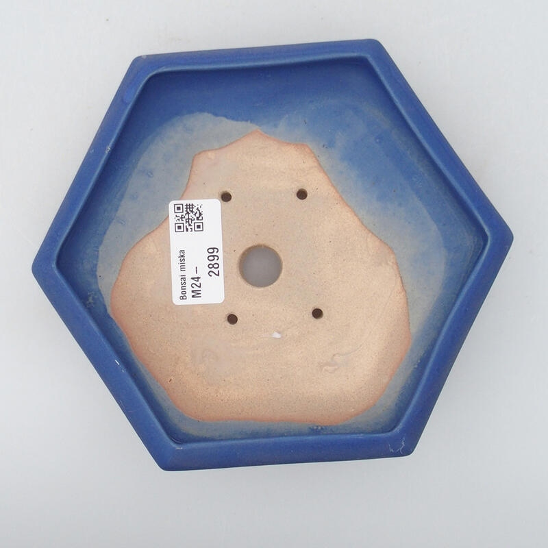 Ceramic bonsai bowl 16 x 14 x 3 cm, color blue