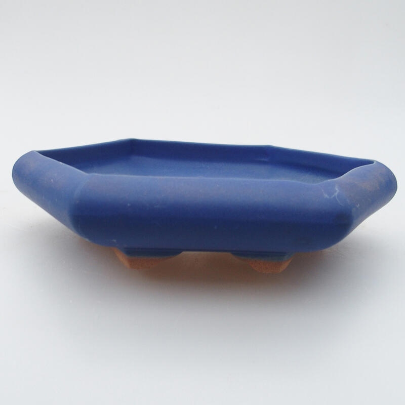 Ceramic bonsai bowl 16 x 14 x 3 cm, color blue