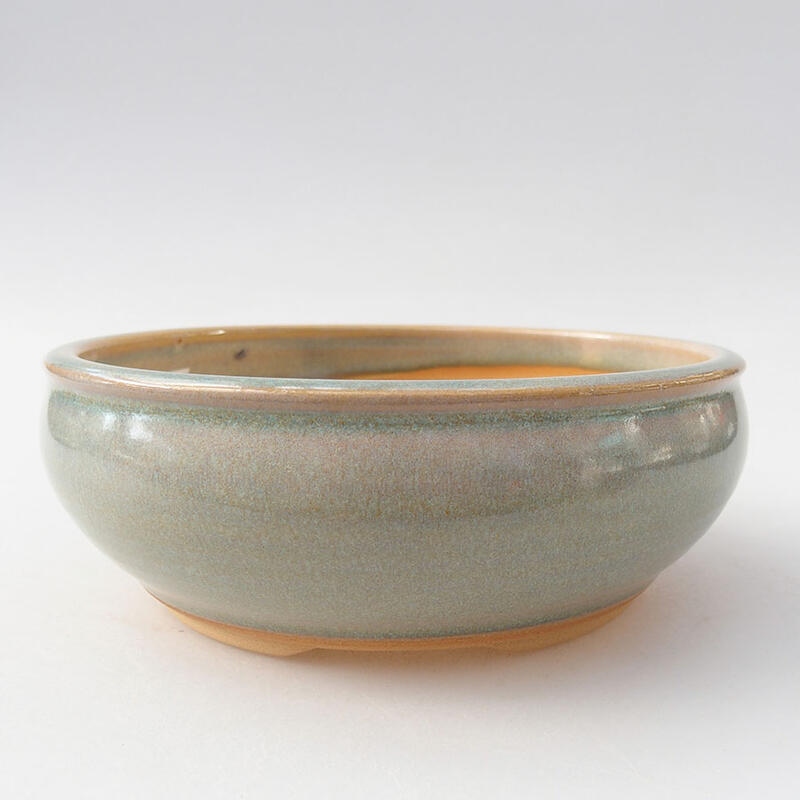 Ceramic bonsai bowl 16 x 16 x 5.5 cm, color green