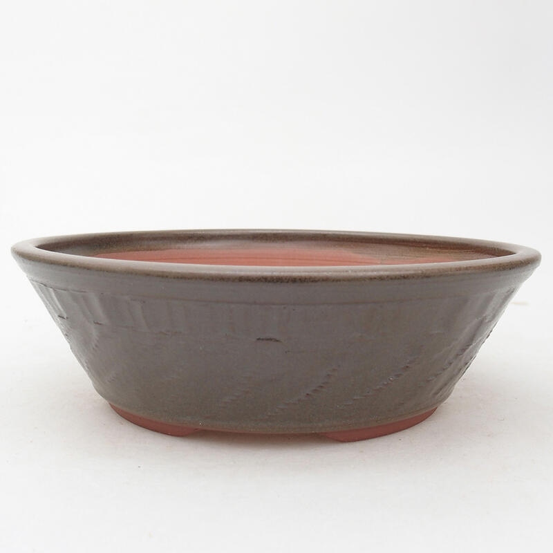 Ceramic bonsai bowl 16 x 16 x 5 cm, color green