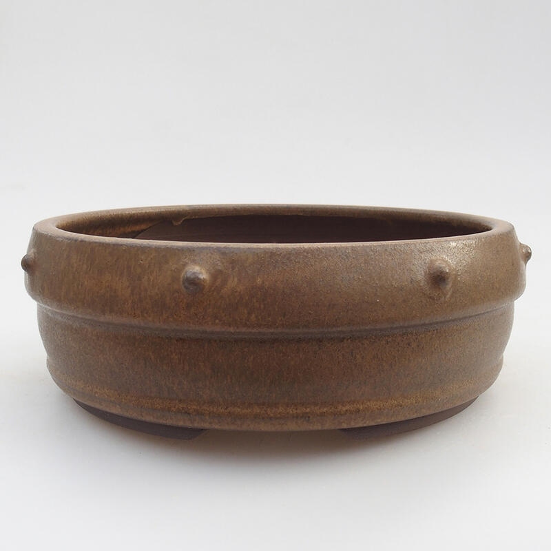 Ceramic bonsai bowl 16 x 16 x 6 cm, color brown