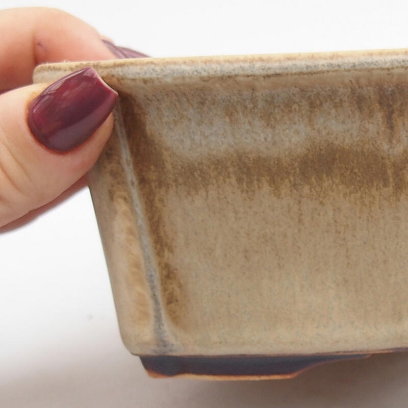 Ceramic bonsai bowl 17,5 x 13 x 6 cm, colour beige